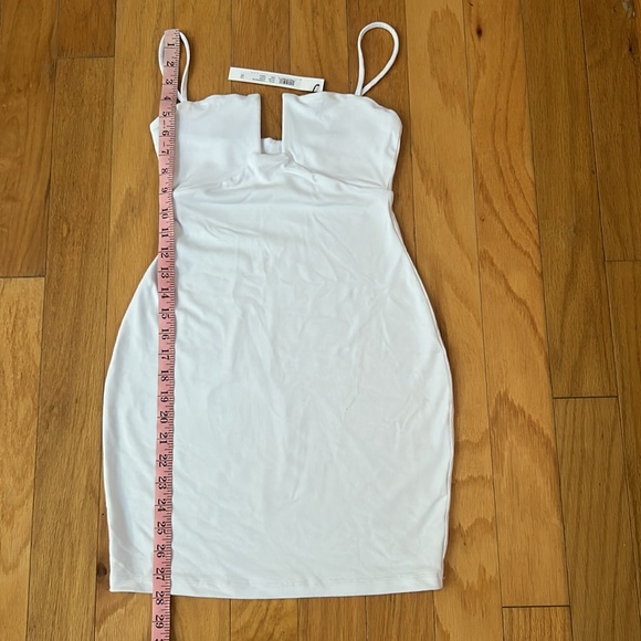 Susana Monaco XS NWT Sugar white Bodycon tank dress nylon mini cutout spaghetti - Picture 4 of 5
